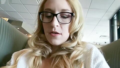 Lustful Blonde Publicly Brings Her Pussy To Orgasm In A Diner Toilet